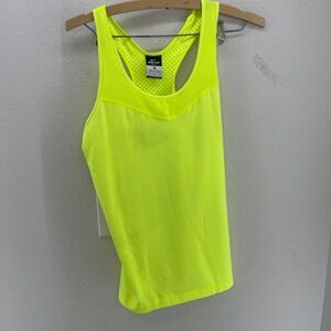 Nike Pro Dri Fit Neon Yellow Racerback Tank Top Athletic Workout Shirt L